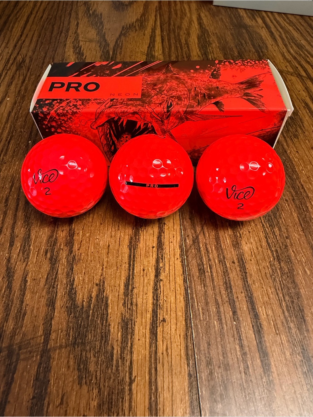 Simple): Brand New Sleeve of Vice Pro Golf Balls (Neon Red)